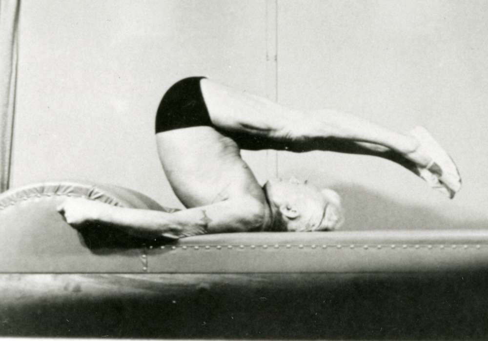 joseph pilates doing an inversion