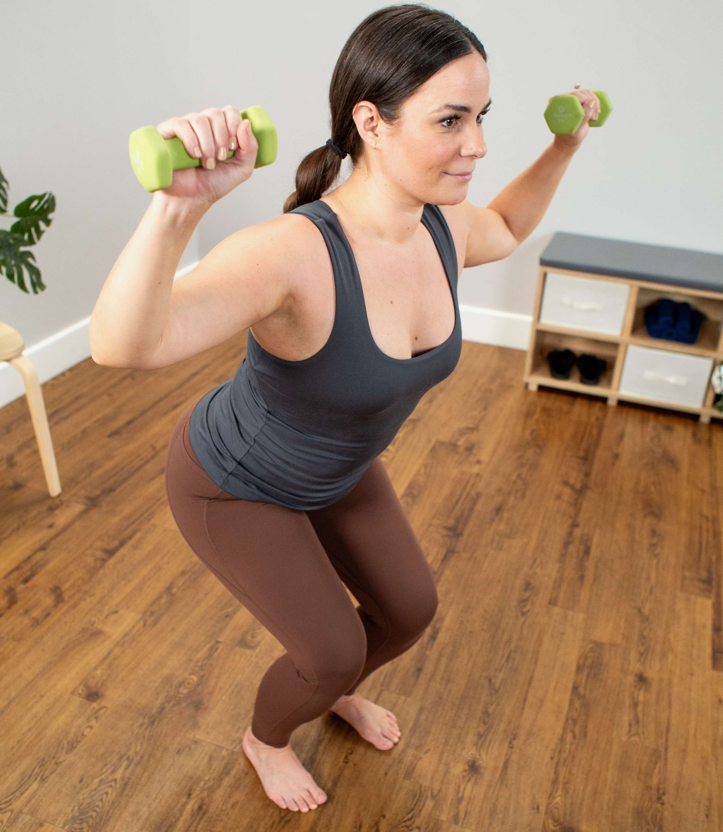 Handweights in use