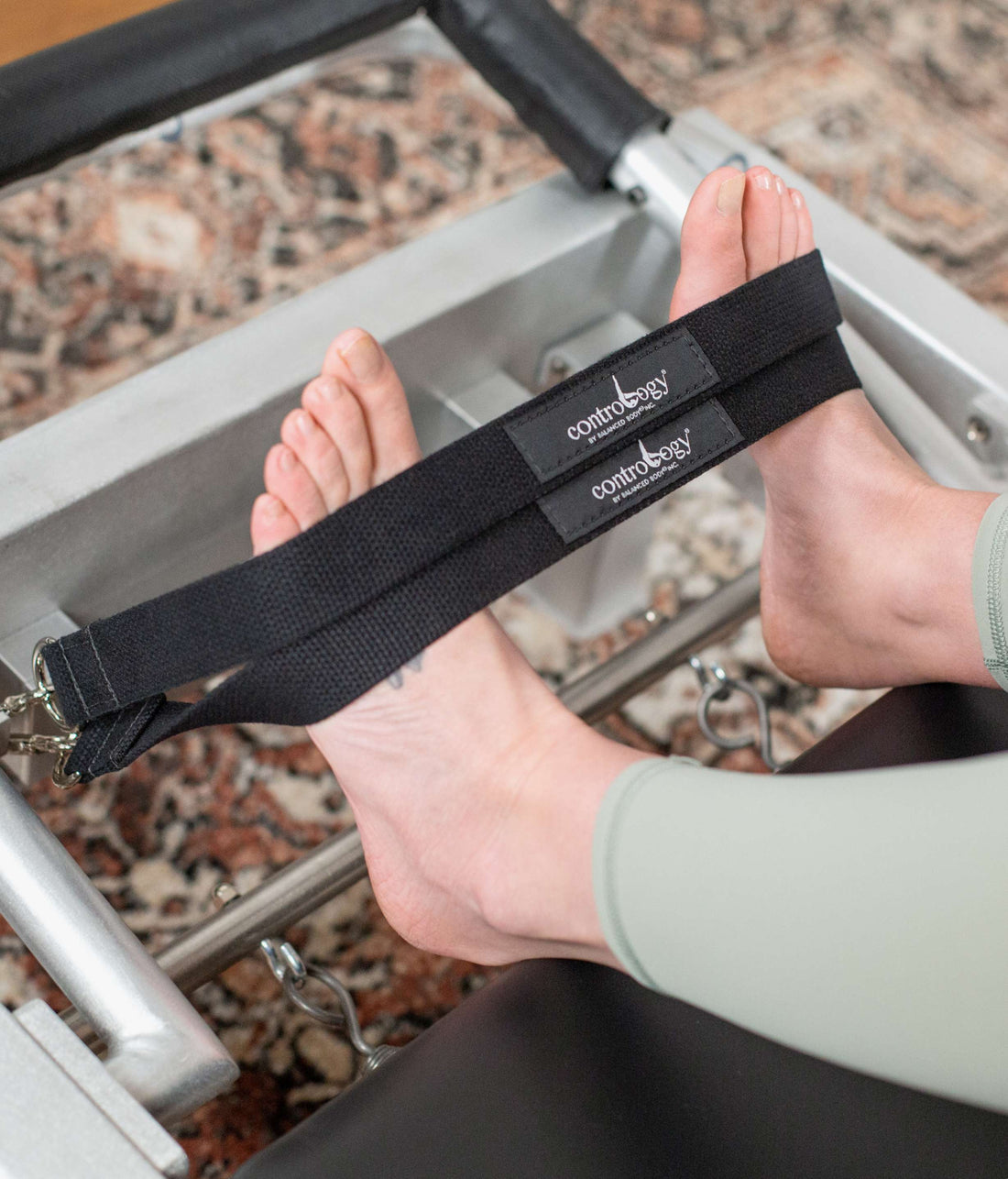 Contrology Reformer Footstrap in use