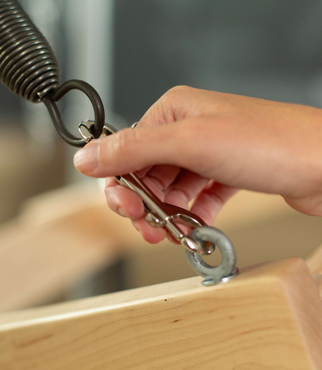 double ended clip in use