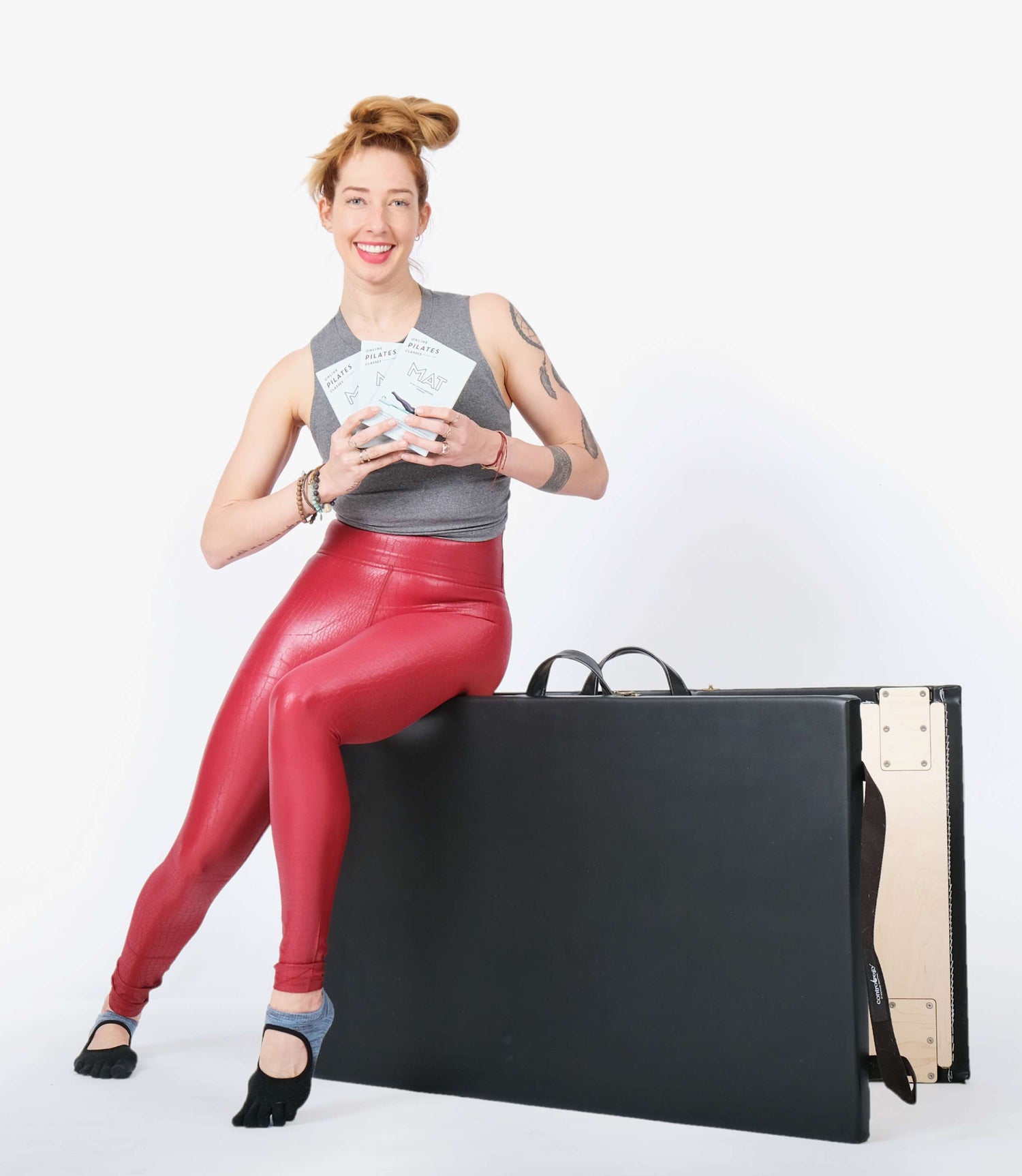 lesley logan with pilates mat flashcards